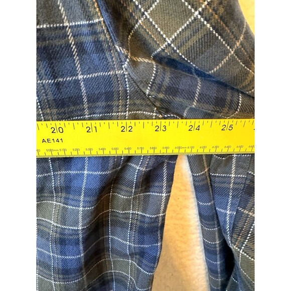 The North Face Mens Large Shirt Button Down Blue White Plaid Heavy Flannel - Picture 9 of 9